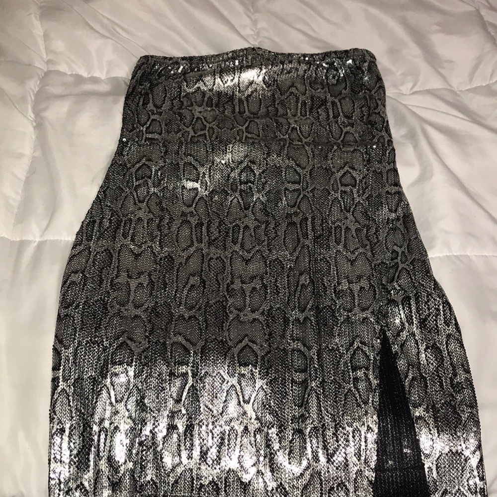 SILVER SNAKE SKIN DRESS